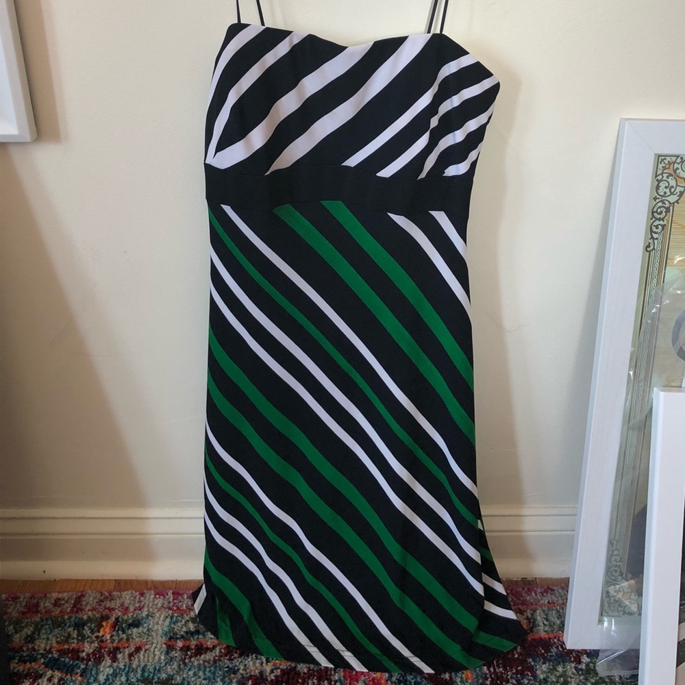 Caché strapless striped dress